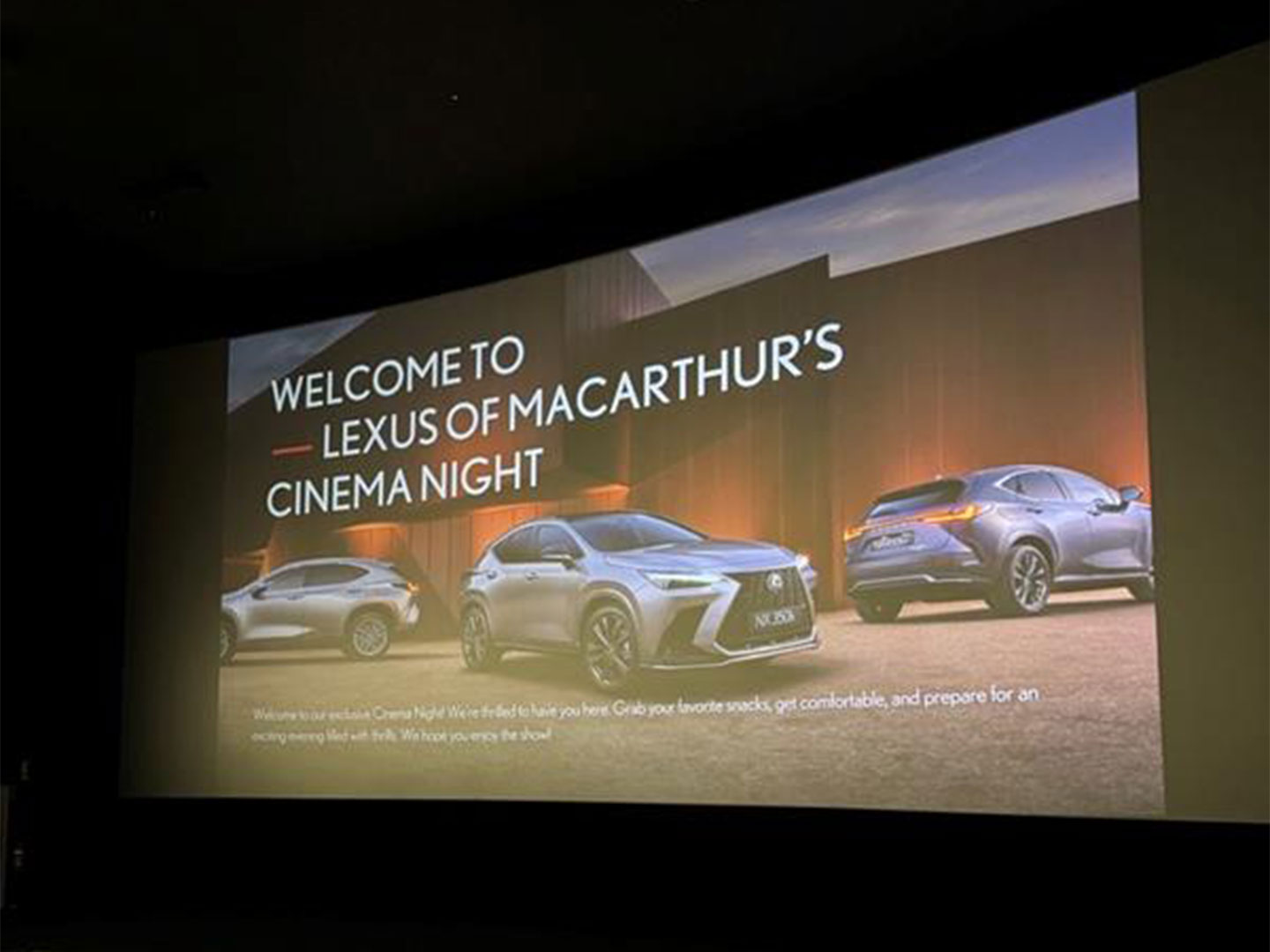 Cinema night hosted by Lexus of Macarthur at Event Cinemas Ed Square