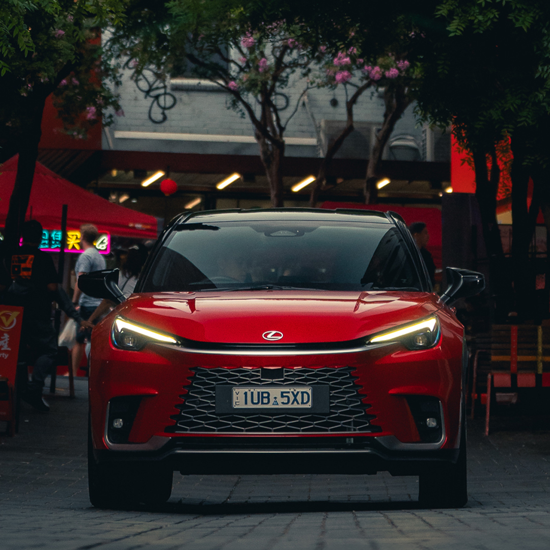 Red Lexus LBX SUV