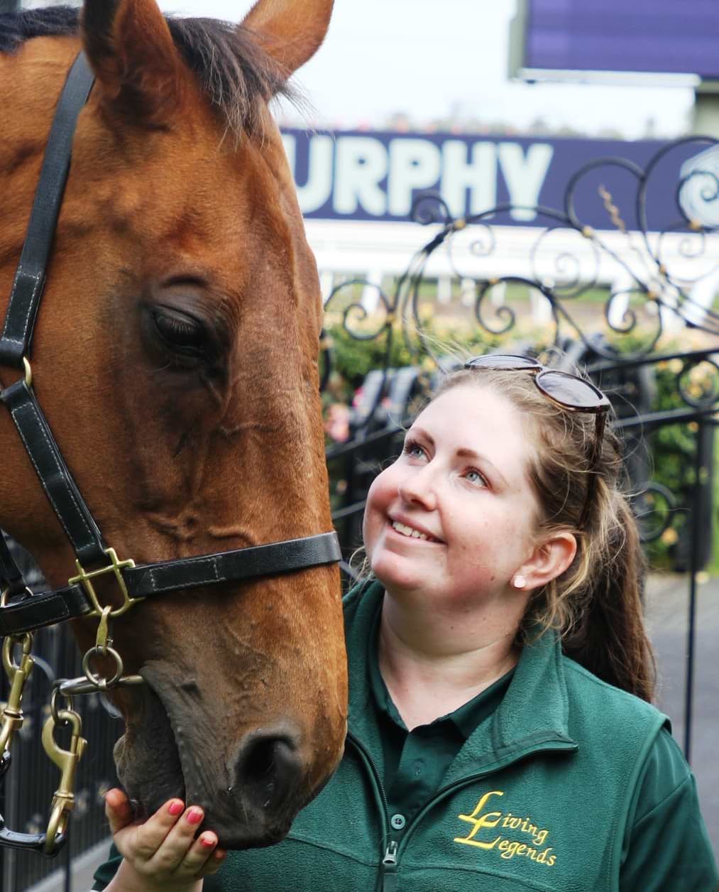 Living Legends attendee with racehorse
