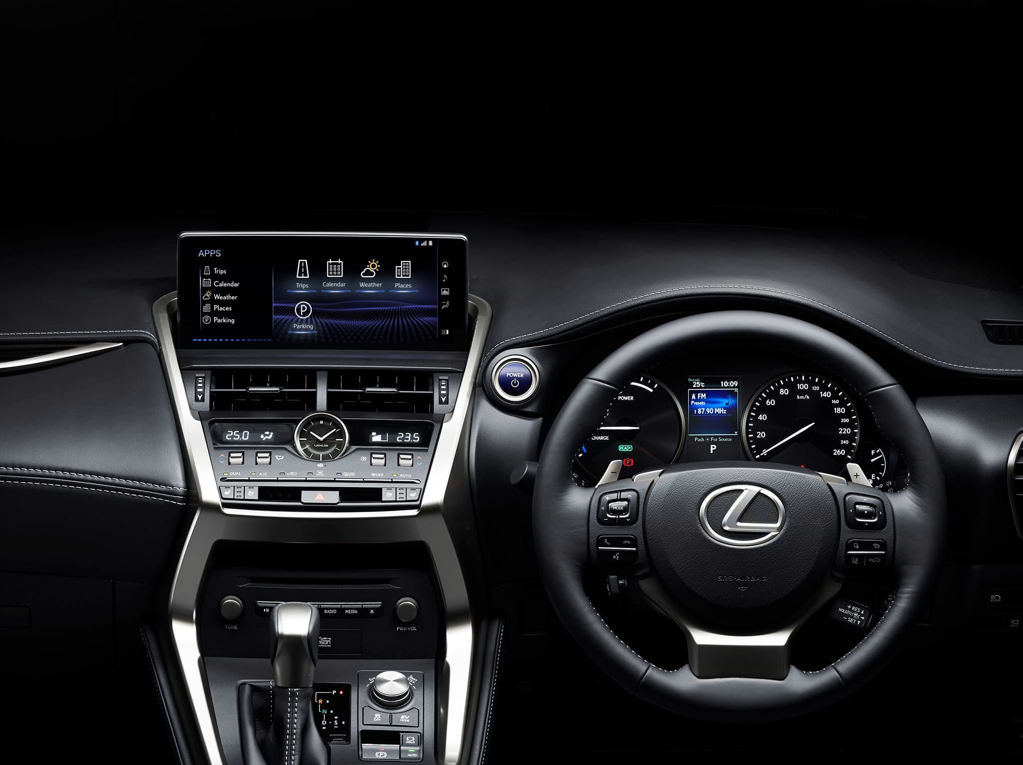 All images are indicative. Vehicle interior with Lexus Enform displayed on multimedia display