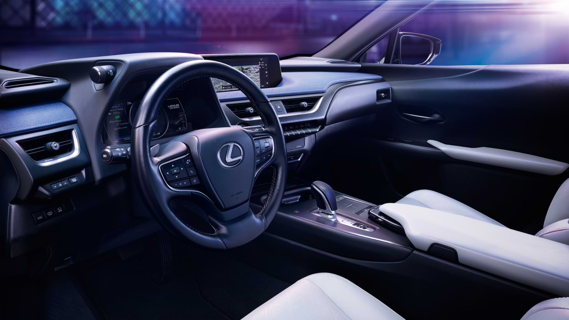 The driver and front passenger seats of a UX 300e